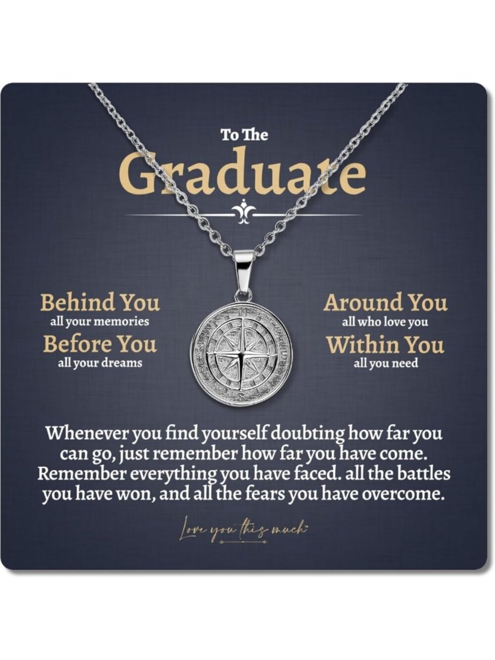 Compass Necklace - Perfect Graduation Gift for Him, Meaningful Keepsake Jewelry